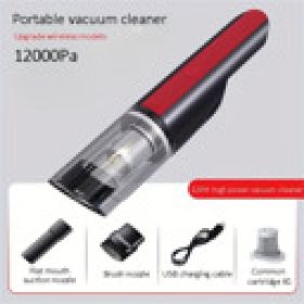 Wireless Red Car Vacuum Cleaner Wireless Car With Strong Suction Handheld Vacuum Cleaner Small Mini Rechargeable Home Vacuum Cleaner (Option: W13532885)